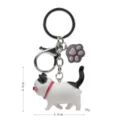 Simpatico portachiavi gatto cicciottello moschettone in metallo ciondolo borsa zampa - 2ª Gen Coda Nera Rosa Bianco Gatto a 3 Colori / Zampa di gatto grigia