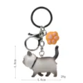 Süßer pummliger Katzen-Schlüsselanhänger mit Pfoten-Anhänger und Karabiner für Tasche. - Karabiner-Stil / Braun-Weiße Katze (Gelbe Kralle)