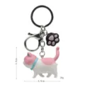 Simpatico portachiavi gatto metallo zaino ciondolo rosa bianco gattino statuetta regalo - 2ª Gen Gatto Rosa Bianco Coda Rosa / Gatto Cafe Nero