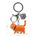 Simpatico Gatto Portachiavi Ciondolo Borsa Animale Anello Portachiavi Metallo Regalo - 2ª Gen Gatto Leopardo Giallo / Zampa di gatto grigia
