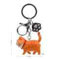 Portachiavi gatto arancione carino con ciondolo zampa e moschettone in metallo per borsa - 2ª Gen Gatto Tigrato Giallo / Gatto Cafe Nero
