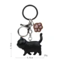 Schwarzer Katzen Schlüsselanhänger mit Pfoten Anhänger Metall Karabiner Tasche Anhänger - Karabiner-Stil / Schwarze Katze (Braune Kralle)
