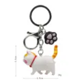 Simpatico portachiavi gatto grasso bianco arancione zampa metallo ciondolo per borsa - 2ª Gen Gatto a 3 Colori Giallo Bianco Rosa Coda Gialla / Gatto Cafe Nero