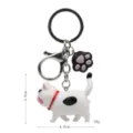 Adorabile portachiavi gatto paffuto e ciondolo zampa gatto con moschettone metallo. - 2ª Gen Modello B Nero Rosa Bianco Coda Gatto a 3 Colori / Gatto Cafe Nero