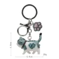 Süßer dicker Katzen Schlüsselanhänger Taschenschmuck mit Pfoten Anhänger Metall Karabiner - Karabiner-Stil / Grau-Weiße Herzmuster Katze (Graue Kralle)