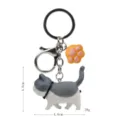 Portachiavi gatto paffuto carino con ciondolo zampa grigio bianco metallo anello borsa - 2ª Gen Gatto Grigio Bianco / Zampa di Gatto Gialla