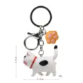 Portachiavi gatto cicciottello carino con ciondolo zampa e anello in metallo per borsa. - 2ª Gen Modello B Nero Rosa Bianco Coda Gatto a 3 Colori / Zampa di Gatto Gialla
