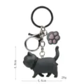 Süßer grauer fetter Katzen-Schlüsselanhänger mit Pfoten-Anhänger und Karabiner für Taschen. - Karabiner-Stil / Graue Katze (Graue Kralle)