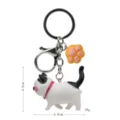 Portachiavi gatto cicciottello con ciondolo zampa, pendente borsa gatto in resina e gancio. - 2ª Gen Coda Nera Rosa Bianco Gatto a 3 Colori / Zampa di Gatto Gialla