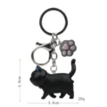 Süßer schwarzer Katzen Schlüsselanhänger mit Pfoten Anhänger Metall Schlüsselring Rucksack Deko - Karabiner-Stil / Schwarze Katze (Graue Kralle)