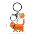 Simpatico portachiavi gatto arancione cicciottello con ciondolo zampa e chiusura in metallo. - 2ª Gen Gatto Leopardo Giallo / Zampa di Gatto Gialla