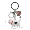 Simpatico portachiavi gatto cartone animato con ciondolo zampa, moschettone in metallo, 1 pz - 2ª Gen Modello B Nero Rosa Bianco Coda Gatto a 3 Colori / Zampa Caffè