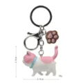 Portachiavi gatto paffuto carino con ciondolo zampa e gancio metallico per borsa e zaino. - 2ª Gen Gatto Rosa Bianco Coda Rosa / Zampa Caffè
