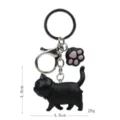 Niedlicher schwarzer Katzen Schlüsselanhänger mit Pfoten Anhänger und robustem Metallring. - Karabiner-Stil / Schwarze Katze (Schwarze Katzenkralle)