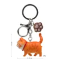 Portachiavi gatto arancione carino con ciondolo zampa, gancio in metallo, ciondolo per borsa. - 2ª Gen Gatto Tigrato Giallo / Zampa Caffè
