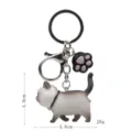 Niedlicher Siamkatze Schlüsselanhänger mit schwarzem Pfoten Anhänger und Metall Karabiner - Karabiner-Stil / Braun-Weiße Katze (Schwarze Katzenkralle)