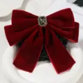 Κόκκινο βελούδινο φιόγκο δίχτυ μαλλιών γυναίκες επαγγελματική νοσοκόμα αξεσουάρ μαλλιών - Βελούδο Τετράγωνο Στρας Χοντρό Δίχτυ / Μπορντό