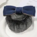 Επαγγελματικό σκούρο μπλε δίχτυ μαλλιών με κομψό φιόγκο για γυναίκες, τέλειο αξεσουάρ. - Δίχτυ μαλλιών στυλ C μπλε λεπτή πλέξη