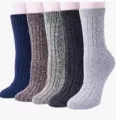 Dicke Damen Winter Wolle Crew Socken warme Strick gemütliche Variante Farben Alltag - Herrenstil / Zopfmuster (5 Paar Set)
