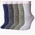 Thick wool winter socks warm knit crew socks for women multi color cozy footwear options - Set / Mixed Solid Color Men Style