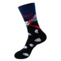 Nahaufnahme Detail der Halloween Freizeit Socke mit Vampir und Totenkopf Strickmuster. - Einheitsgröße / Nr. 290