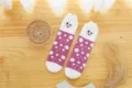 Women fluffy coral fleece socks winter warm cute pink polka dot cute pig sleeping socks - One Size / Size 4