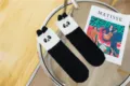 Women fluffy panda coral fleece slipper socks winter warm plush home sleeping fuzzy socks - One Size / Size 5