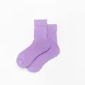 Bequeme lila Baumwoll-Mittelsocken, einifarbiges Design für den täglichen Freizeitlook Detail. - Einheitsgröße / Hellviolett