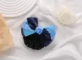 Blue satin bow hair net variant, elegant hair accessory for professional uniform and daily styling. - Gradient Blue Coarse Mesh Hairnets