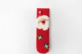 Chaussettes de Noël douillettes rouges avec visage de Père Noël, chaussettes chaudes. - Taille unique / Père Noël Rouge