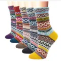 Damen dicke vintage wolle winter stiefelsocken mehrerpack warme kuschelige strick socken - Wellenkreuz Nr. 1