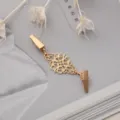 Clip per scialle in lega cava dorata vintage cardigan fermaglio per colletto accessorio - Oro