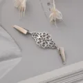 Clip per scialle maglione in lega argentata vintage, fermaglio per colletto cardigan cavo. - Argento Antico
