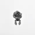 Black metal rose detail shot, exquisite alloy decorative buckle for shirts and scarves. - Gunmetal Flower