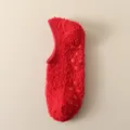 Calzini antiscivolo rossi in spugna, calze pantofola invernali spesse per donne e yoga indoor. - 【Taglie 37-40】 / Rosso Vivo