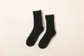 Details of thick warm wool socks for men and women, black mid-tube winter thermal socks. - Fits Size EU 38-46 / Men's Black