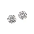 Detalle de pinza para cuello y hebilla de bufanda de diamantes de imitación plateados brillantes. - Hebilla para pañuelo plateada con estrás