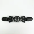 Clip per cardigan con strass nero retrò, chiusura per collo di scialle vintage per abito. - Nero