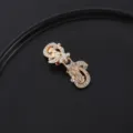 Clip per cardigan con strass dorati, dettaglio di fermaglio per scialle e fibbia foulard. - Oro (lunghezza 55 mm)