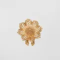 Bouton de manchette fleur creuse dorée boucle écharpe soie élégant chemise accessoire - Lotus