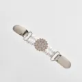 Elegant pearl rhinestone sweater clip anti-glare collar decorative clothing accessory detail - Pearl & Orange Rhinestone Style
