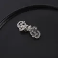 Vintage strass metallo sciarpa clip scialle fibbia cardigan colletto fermaglio - 55mm / Argento antico