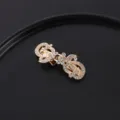 Elegante clip per sciarpa in metallo dorato e strass, fermaglio vintage per cardigan - 55mm / Oro