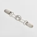 Pearl Rhinestone Cardigan Clip Vintage Sweater Chain Anti-Glare Shawl Brooch Pin - Small Round Disc Pearl Style