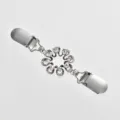 Exquisite rhinestone flower sweater clip metal cardigan shawl clip clothing accessory - Rhinestone Small Flower Style