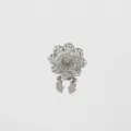 Dettaglio fiore strass cavo in lega argentata, delicato accessorio spilla luminoso. - Loto / Argento