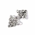 Vintage silberfarbener Metall Schalclip Tuchhalter, filigranes geometrisches Broschennadel. - Stil 1