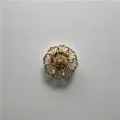 Spilla fiore cavo dorato clip colletto fibbia sciarpa camicia donna accessorio elegante chic - Fiore a Otto Petali / Oro