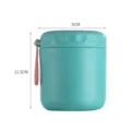 Teal stainless steel insulated soup cup with pink strap and 11.5cm height dimension - 430ml / Insulated Model / Pale Green