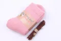 Chaussettes d'hiver en laine rose avec bande taille 36-40cm confortables mode quotidienne - Femme Rose